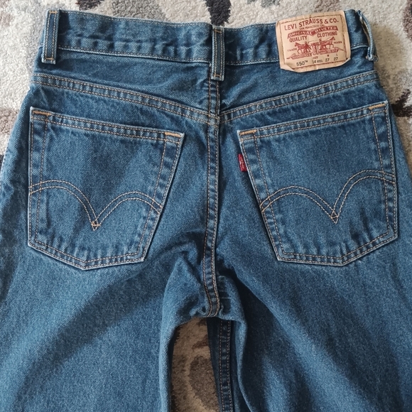 Levis 550 Boy’s 14R Jeans 27X27 Blue Denim Relax Fit Straight Leg Made In Egypt - Picture 3 of 8